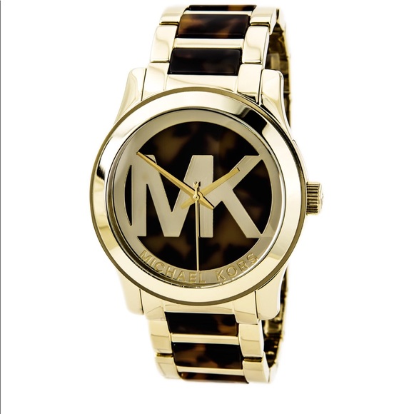Michael Kors Accessories - Michael Kors tortoise and gold runway watch